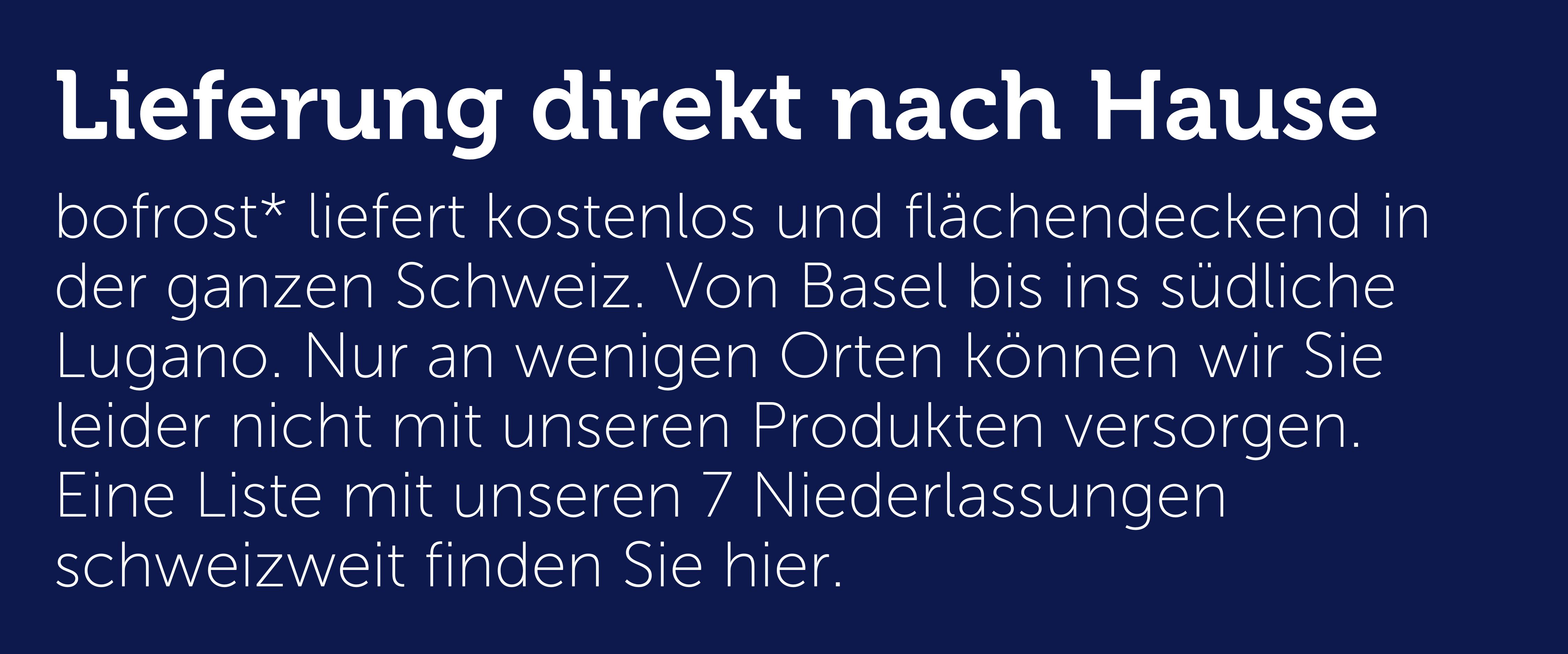 Lieferung kostenlos nach Hause